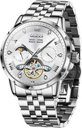 OLEVS Automatic Luxury Self Winding Skeleton Stainless Steel Mens Watches